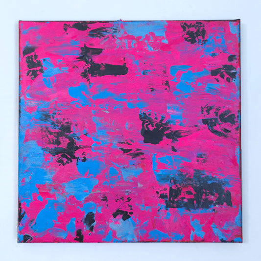 10x10 Abstract Neon Pink Painting