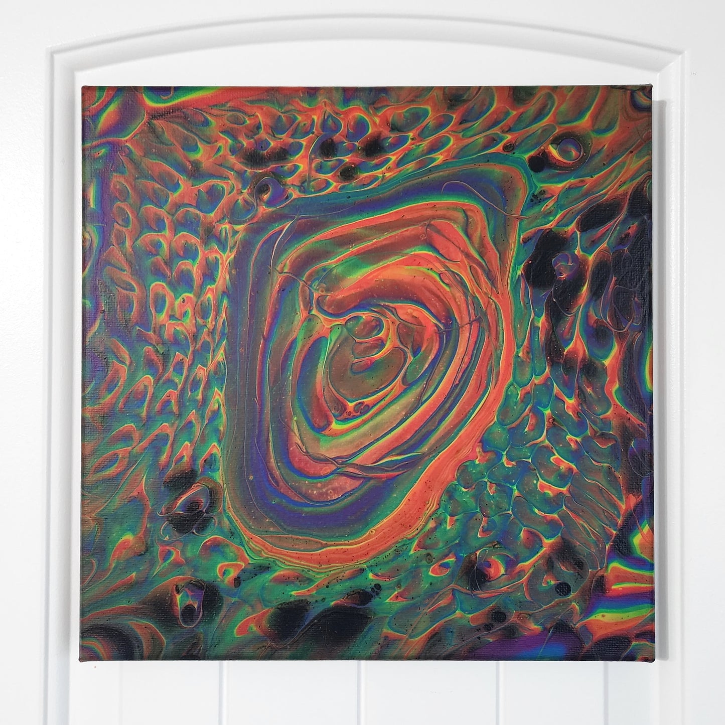 12x12 in. Neon Fluid Painting