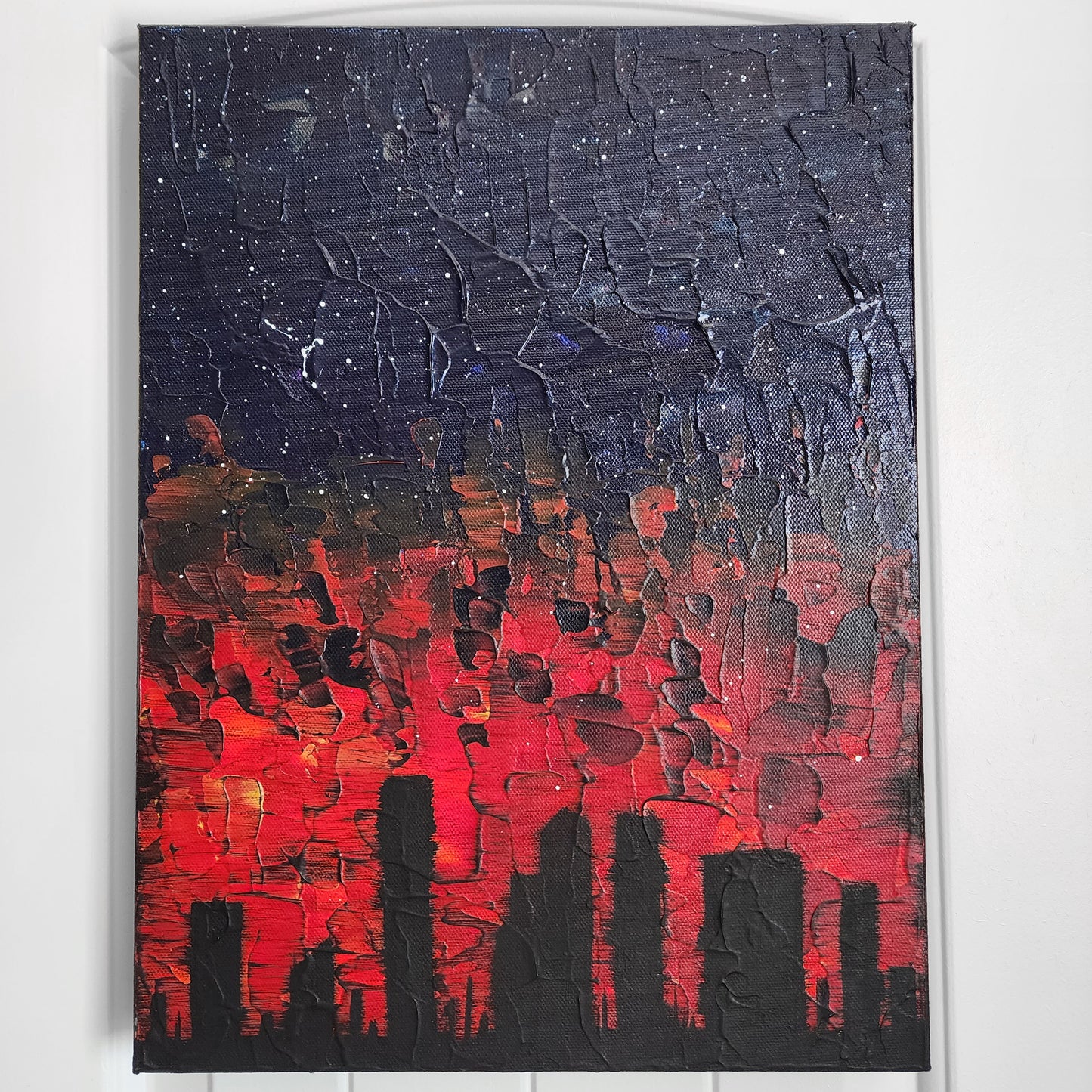 12x16 Sunset City Scape Gallery Wrapped Canvas Painting