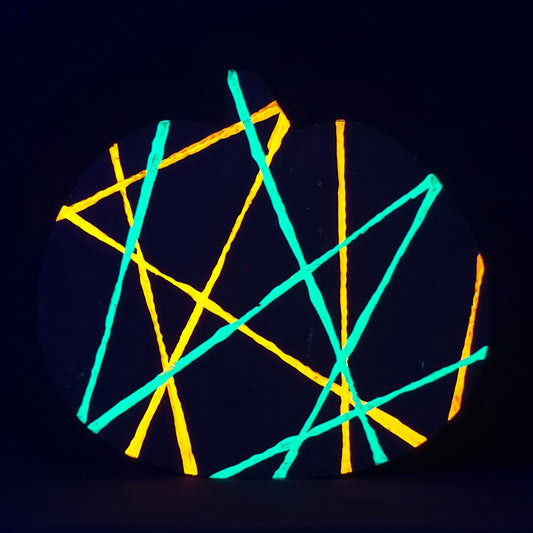 Neon Stripe Wood Pumpkin Decor