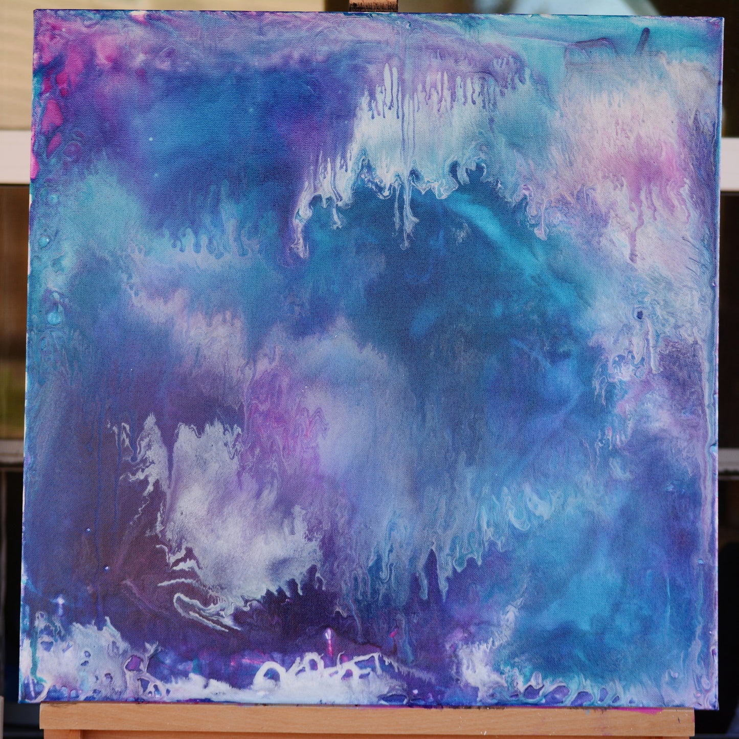 24x24 Abstract Fluid Ink Painting