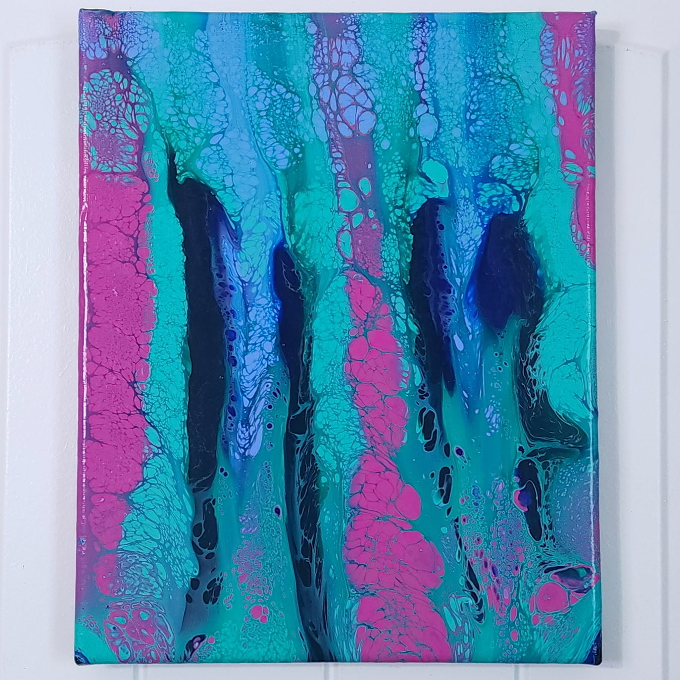 8x10 Teal Swipe Painting