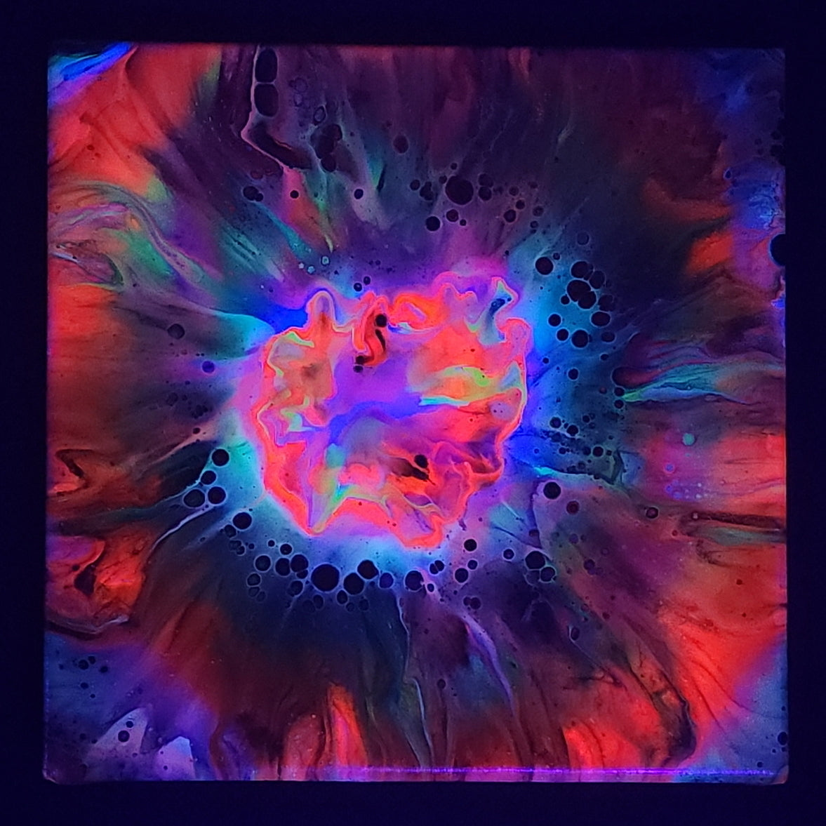 8x8 Neon Burst Abstract Painting
