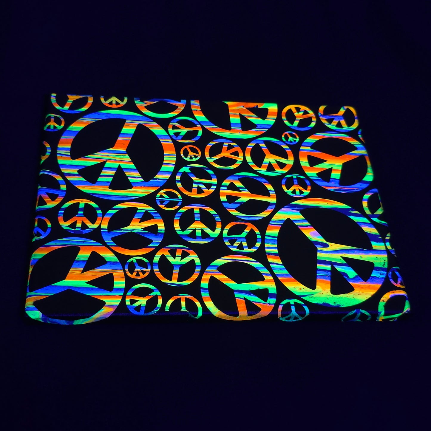 9x12 "Peace Out" Neon Fluid Painting