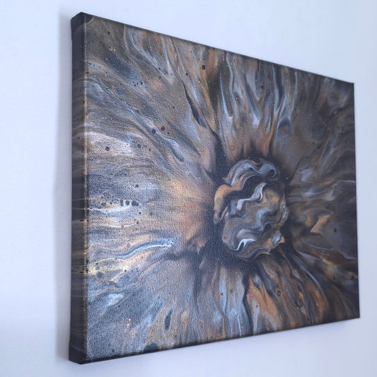 9x12 in. Iridescent Burst Fluid Painting