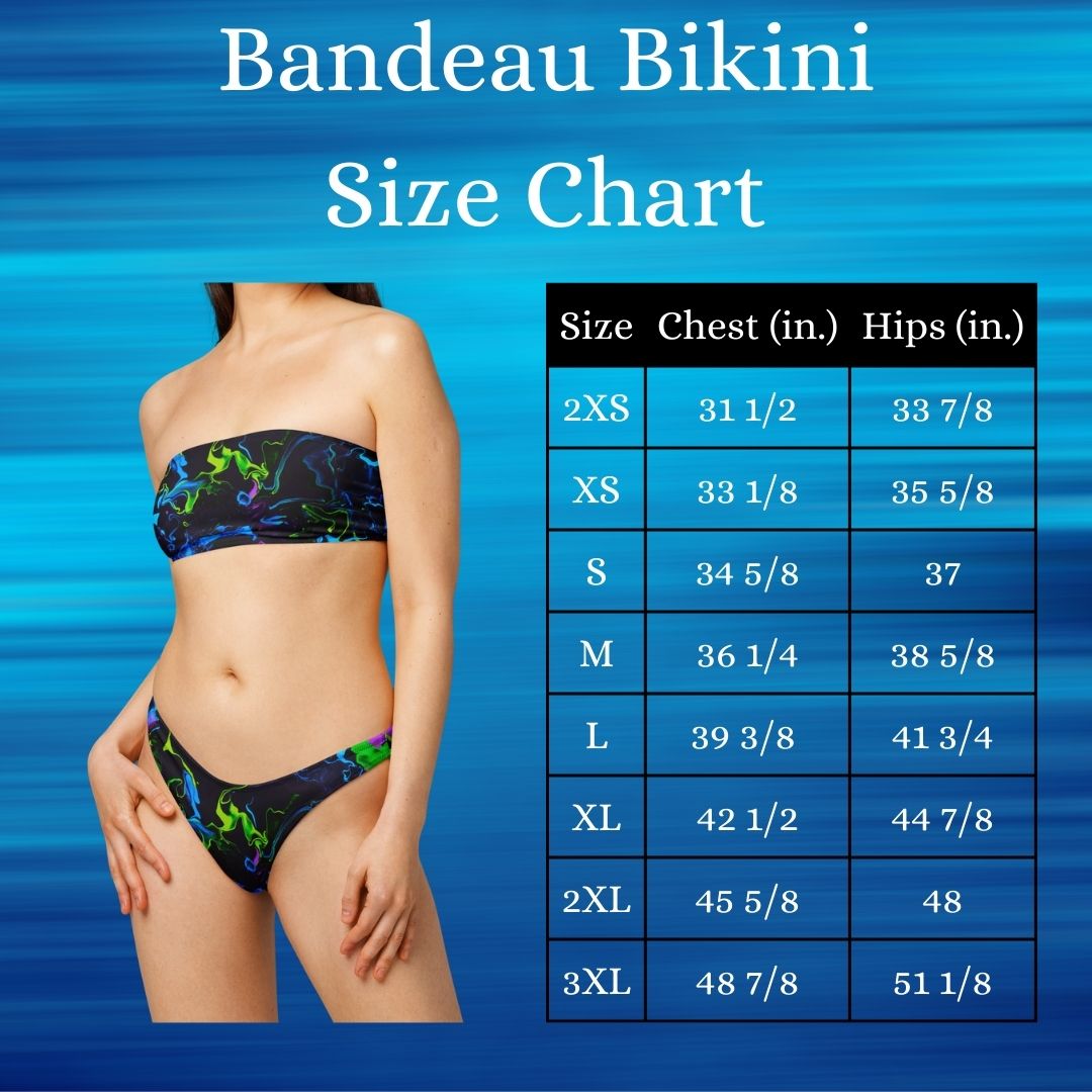 women's bandeau bikini size chart