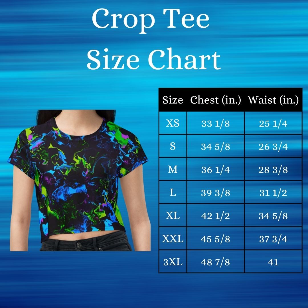 women's crop tee size chart