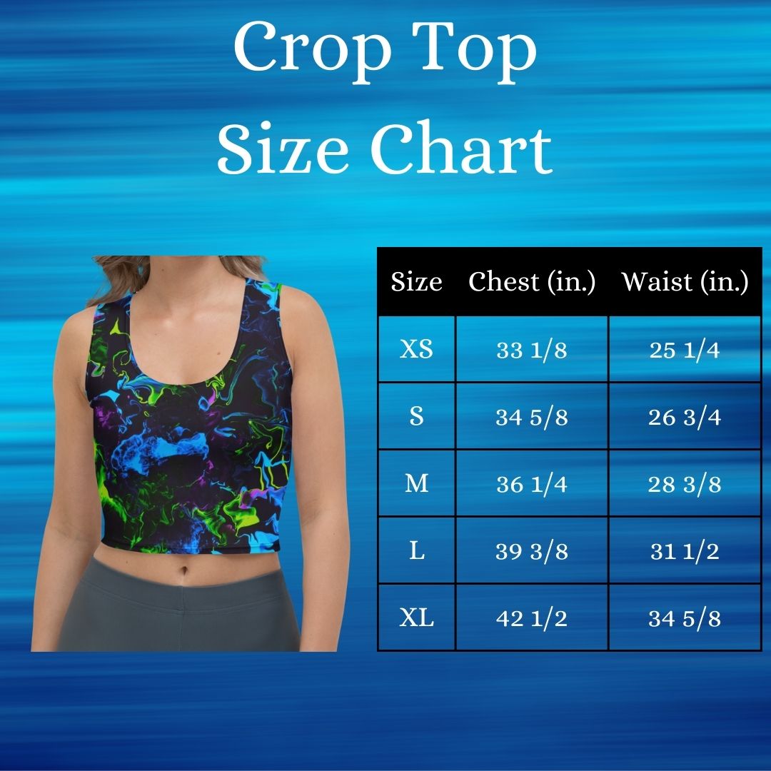 women's crop top size chart