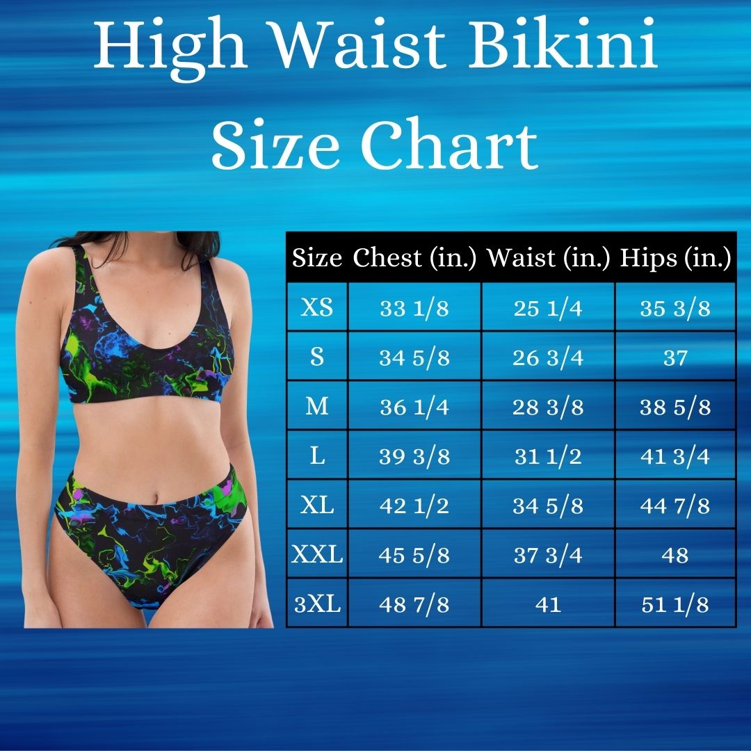 women's high waist bikini size chart