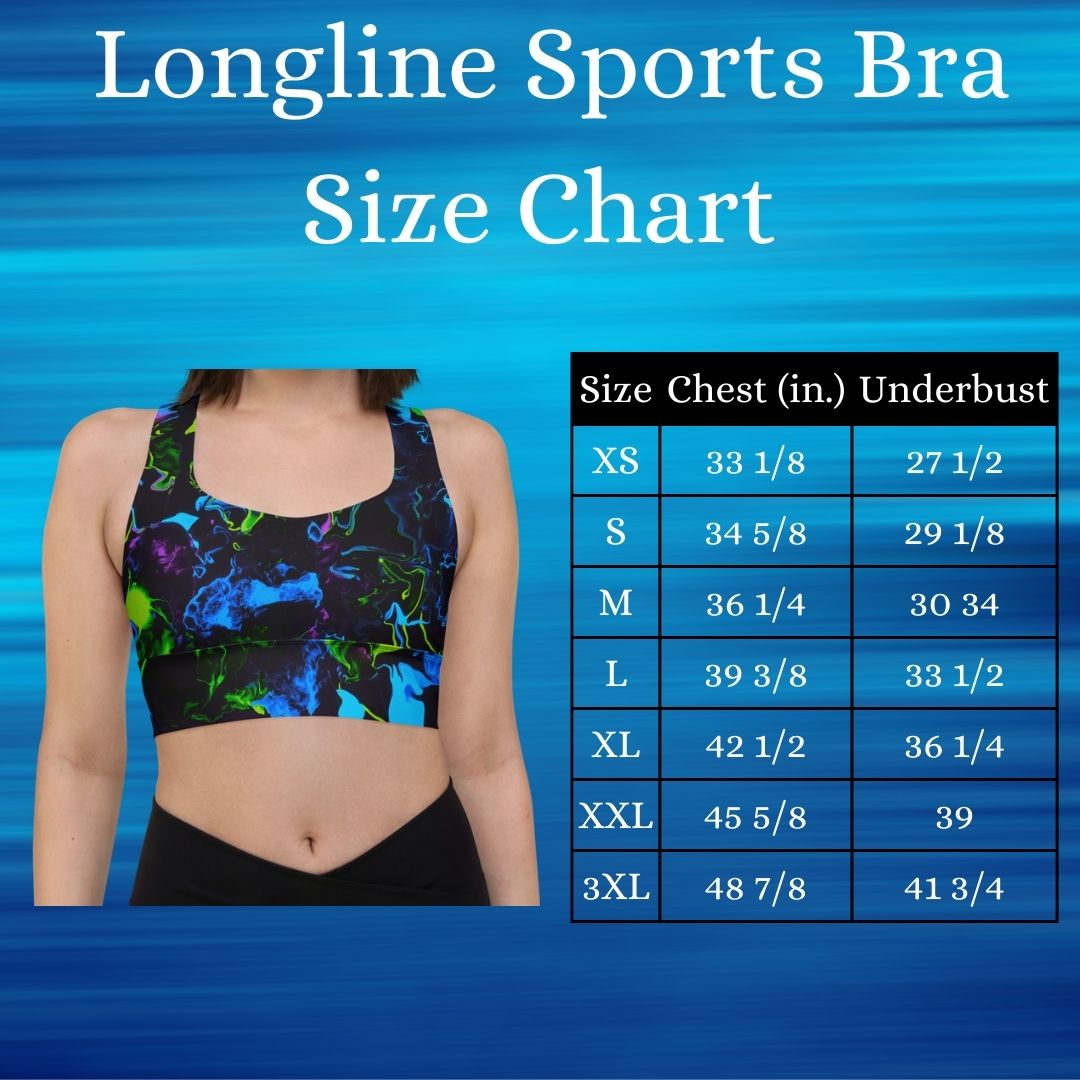 women's longline sports bra size chart