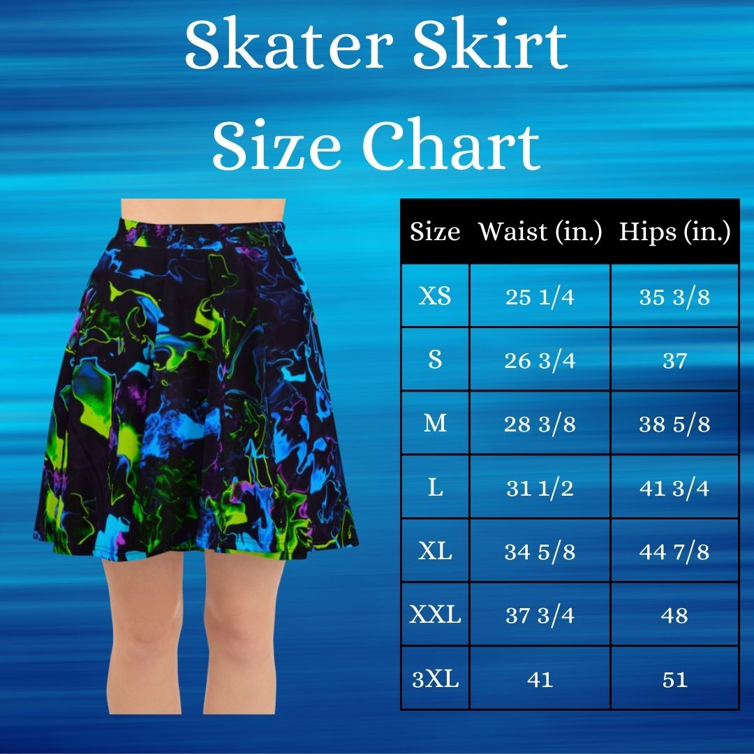 women's skater skirt size chart