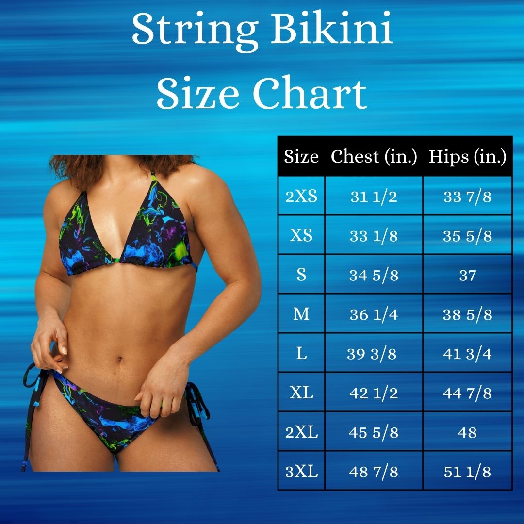 women's string bikini size chart
