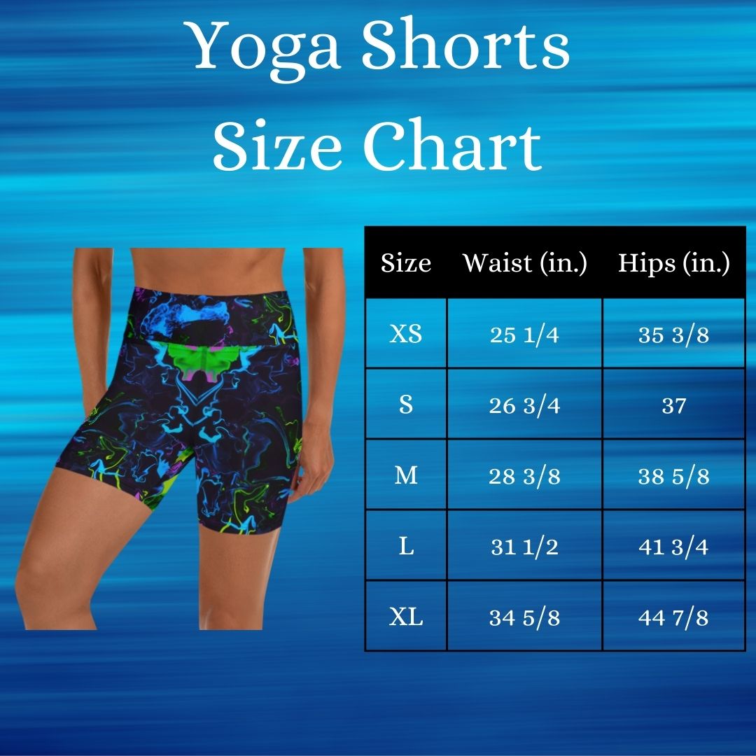 women's yoga shorts size chart