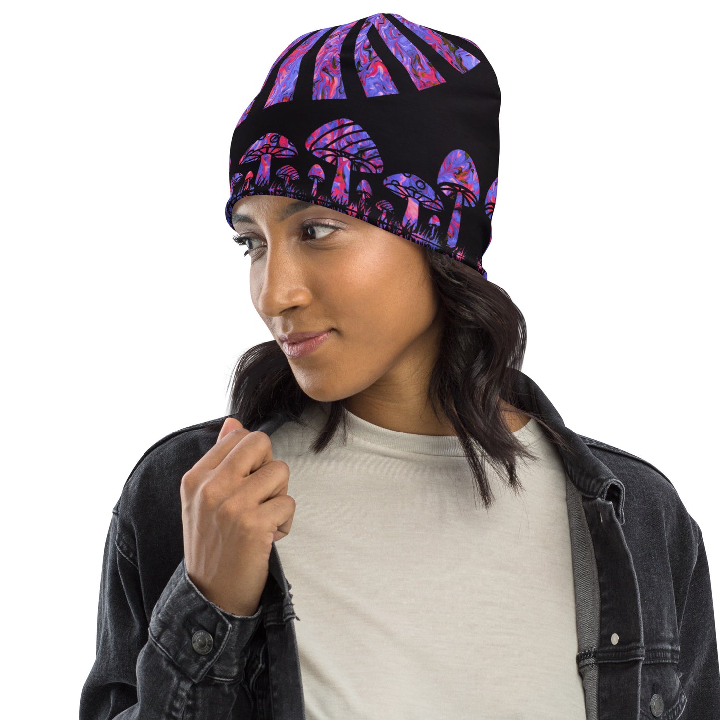 Sunshine & Shrooms (Purple) Beanie