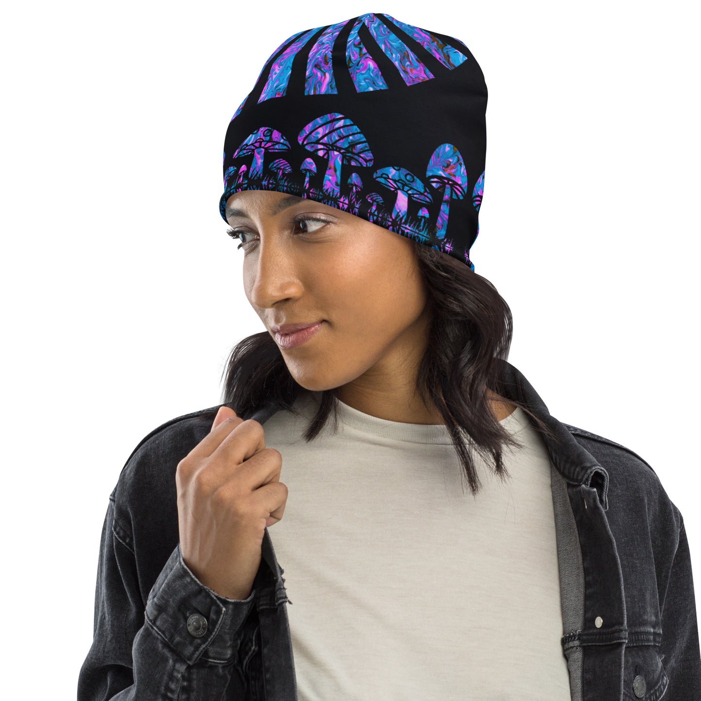 Sunshine & Shrooms (Blue) Beanie