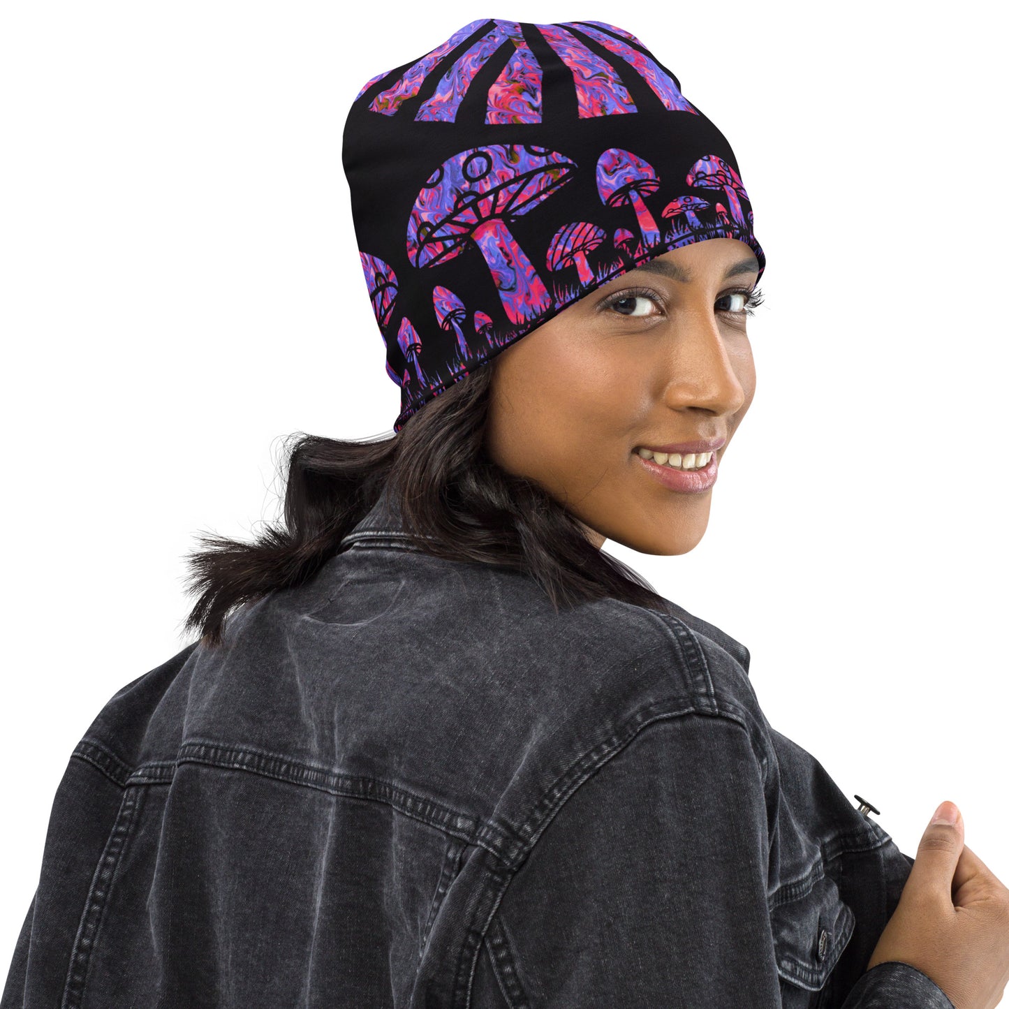 Sunshine & Shrooms (Purple) Beanie