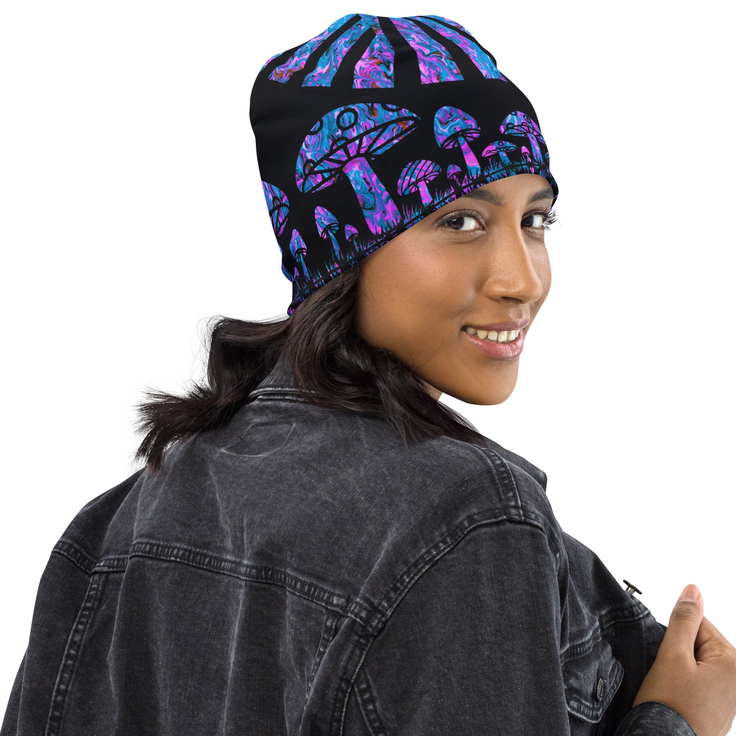 Sunshine & Shrooms (Blue) Beanie