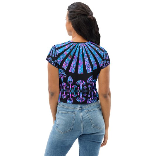 Sunshine & Shrooms (Blue) Crop Tee