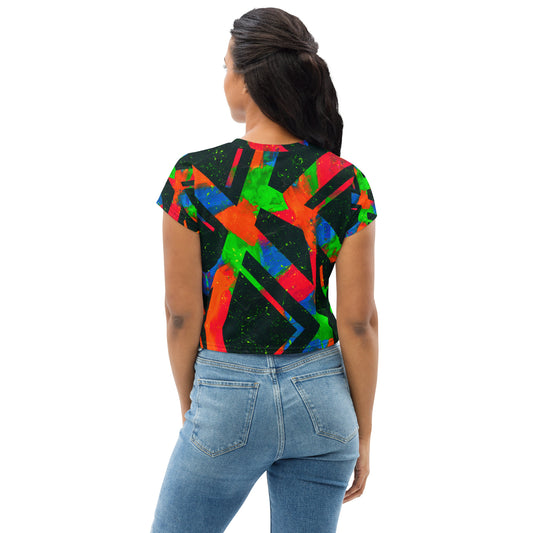 Neon Fracture Crop Tee