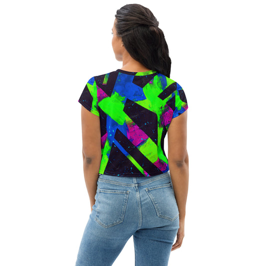 Neon Fracture 2 Crop Tee