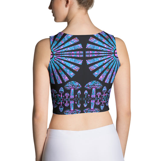 Sunshine & Shrooms (Blue) Crop Top