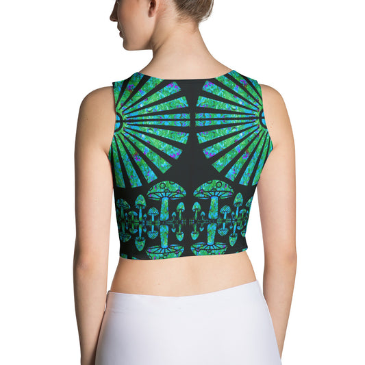 Sunshine & Shrooms (Green) Crop Top