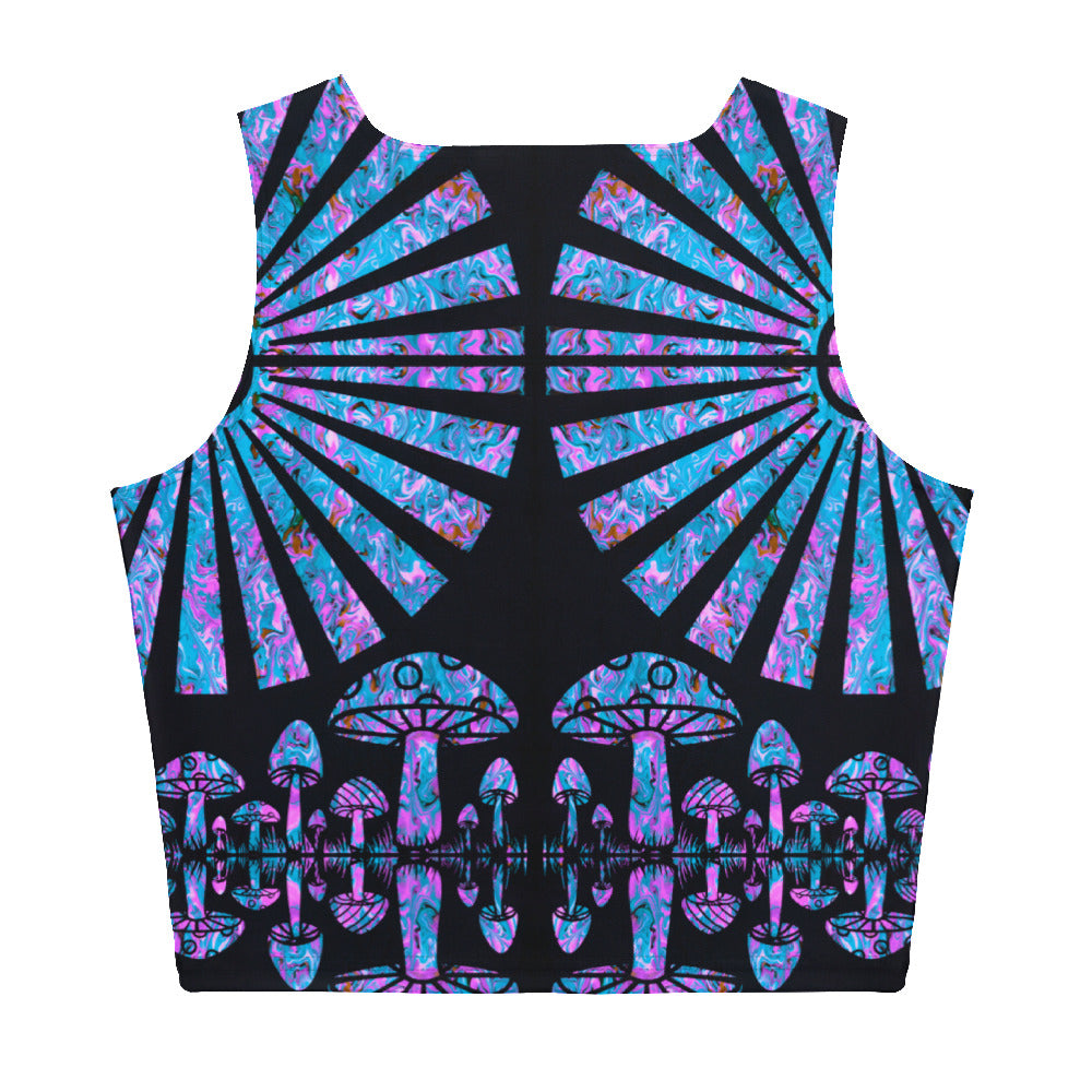Sunshine & Shrooms (Blue) Crop Top