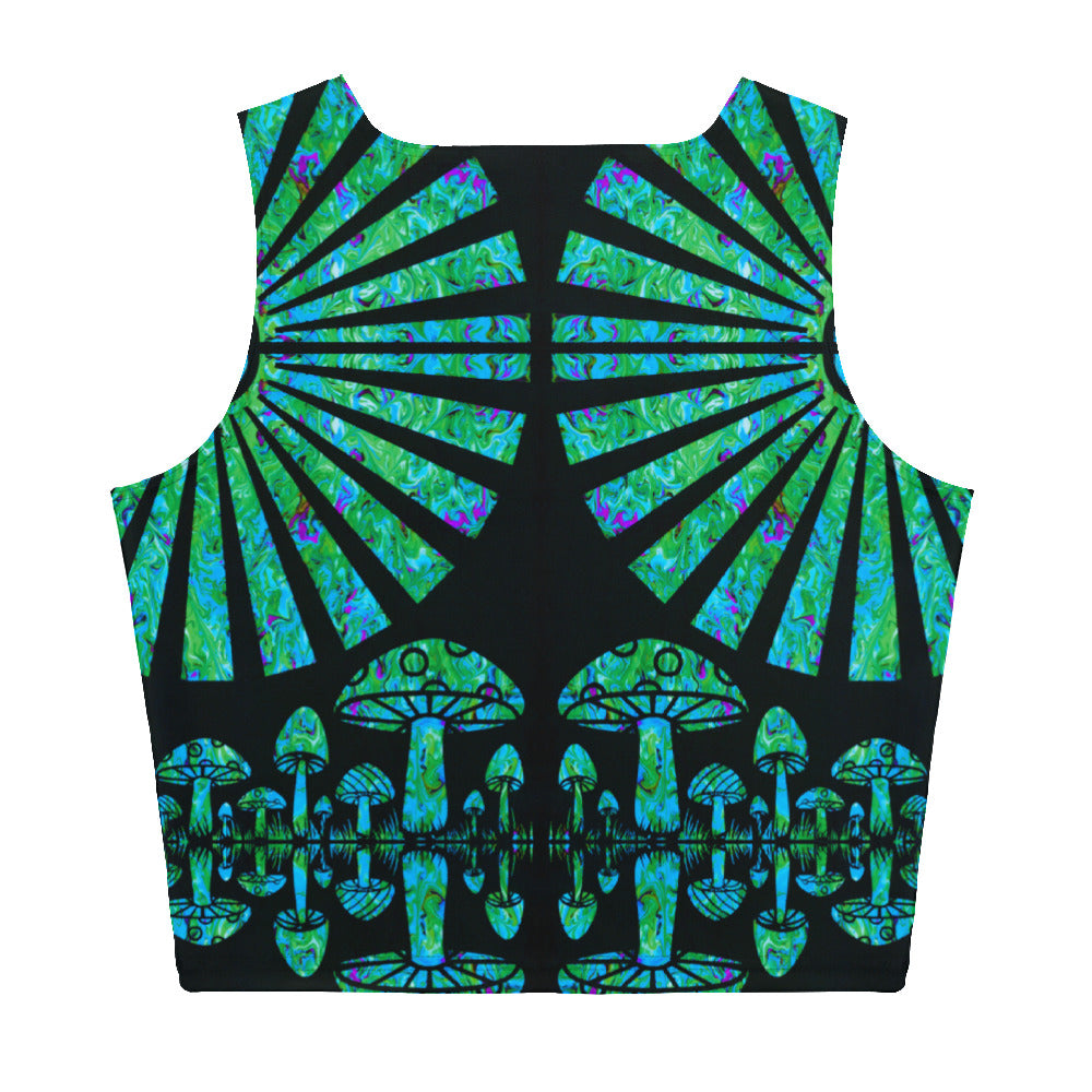 Sunshine & Shrooms (Green) Crop Top