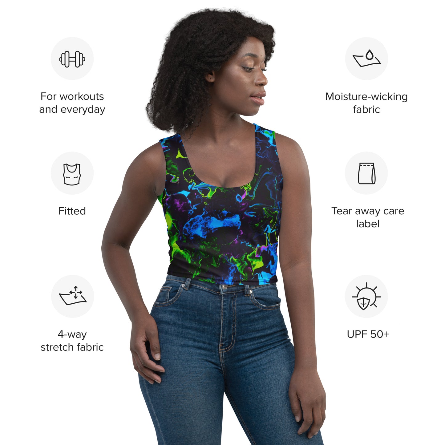 Neon Vapors 2 Crop Top