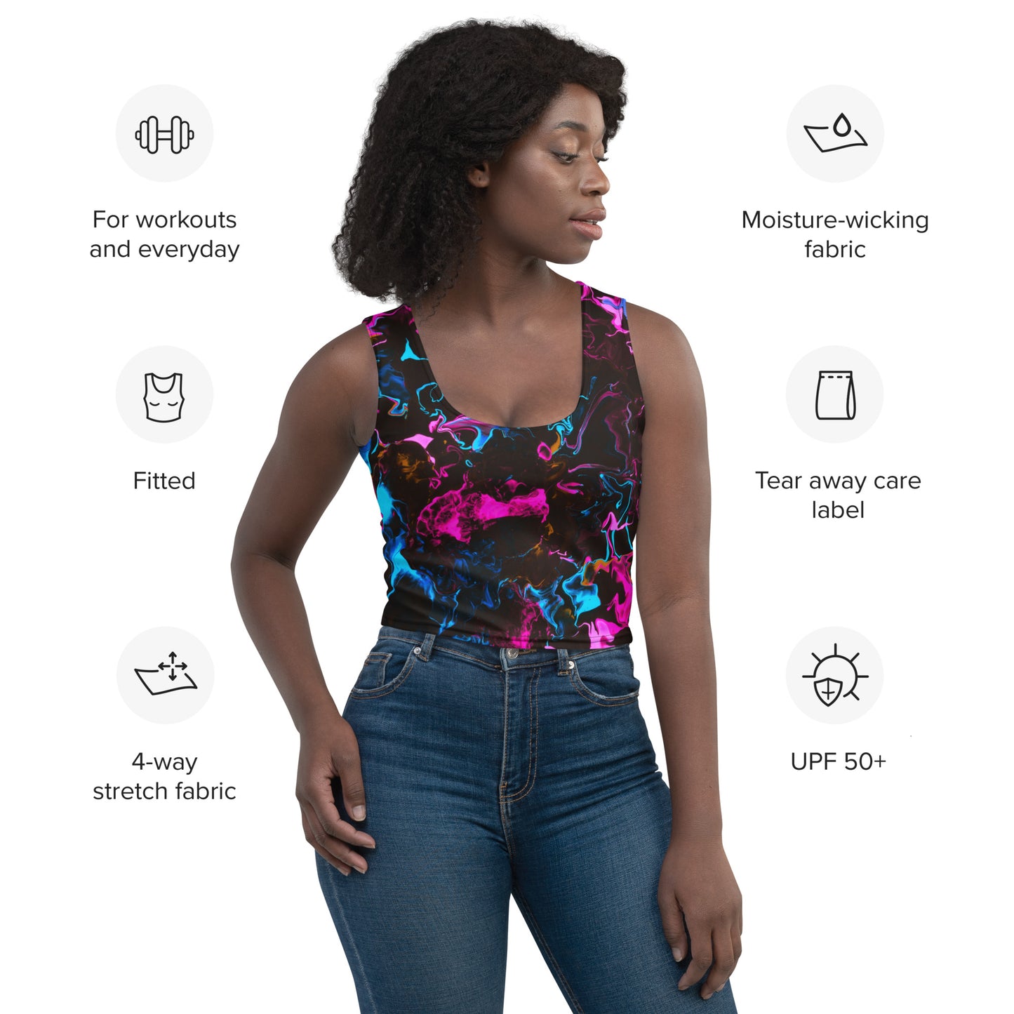 Neon Vapors 3 Crop Top