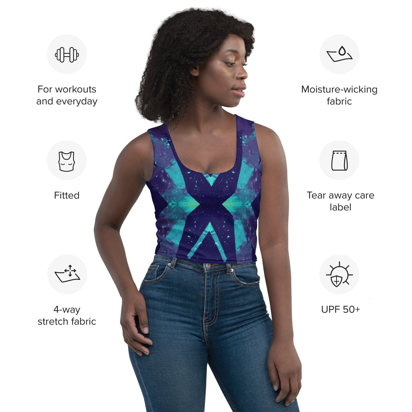 Neon Fracture 3 Crop Top