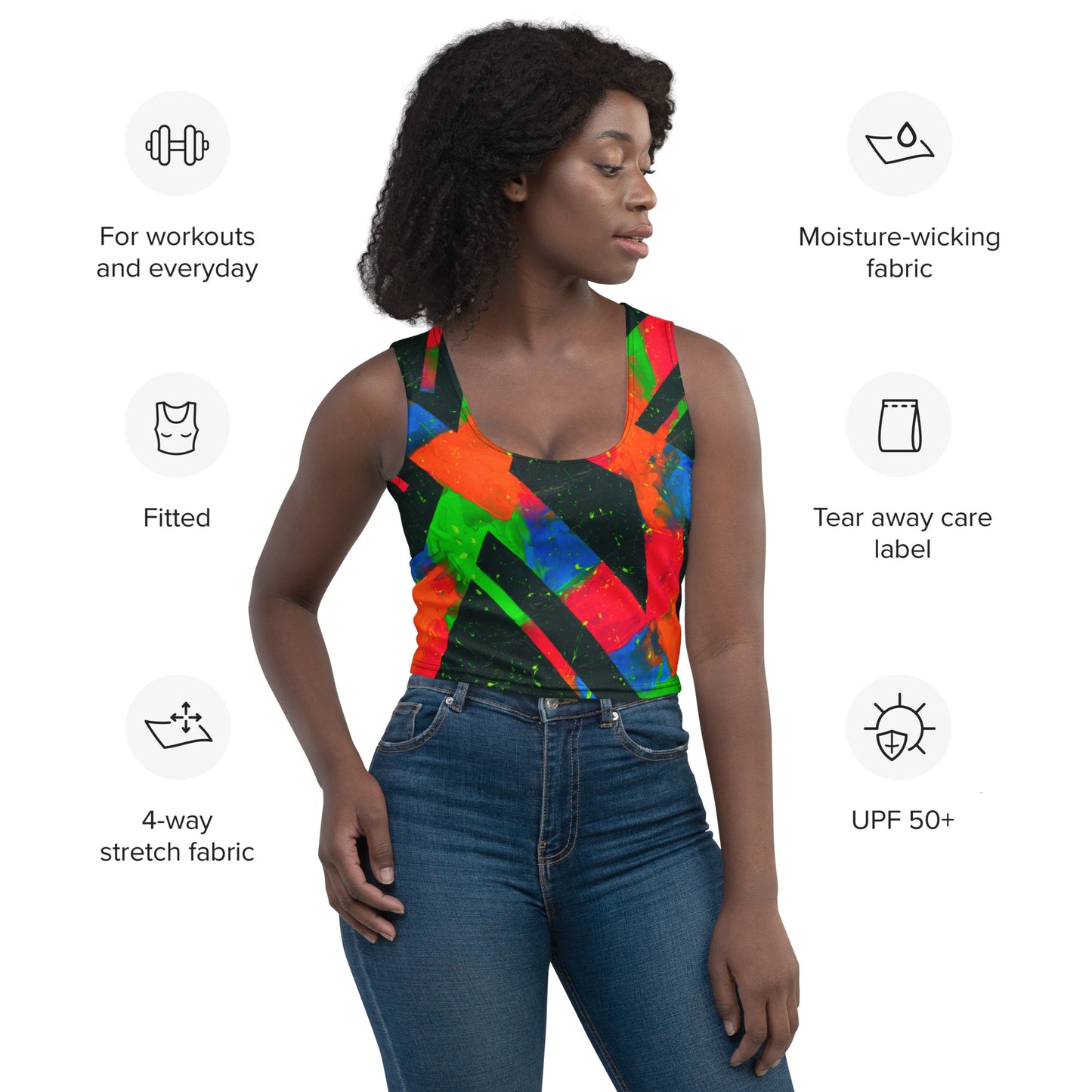 Neon Fracture Crop Top