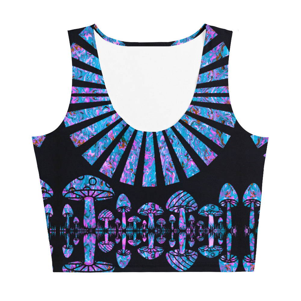 Sunshine & Shrooms (Blue) Crop Top