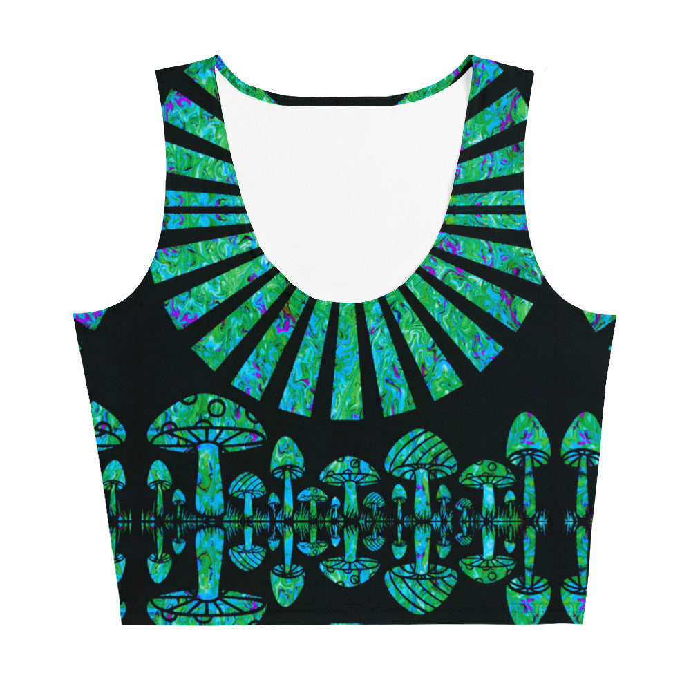 Sunshine & Shrooms (Green) Crop Top
