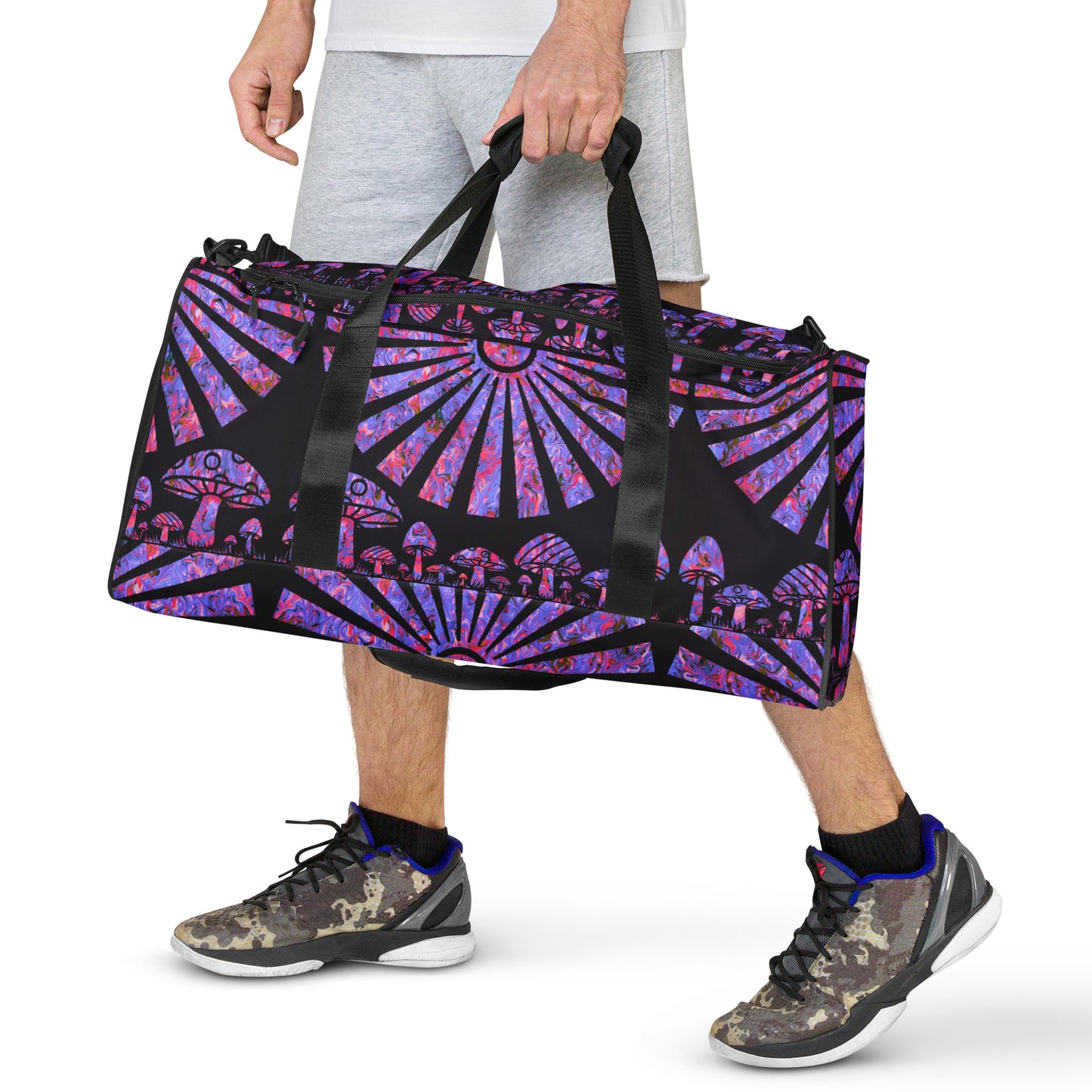 Sunshine & Shrooms (Purple) Duffle Bag