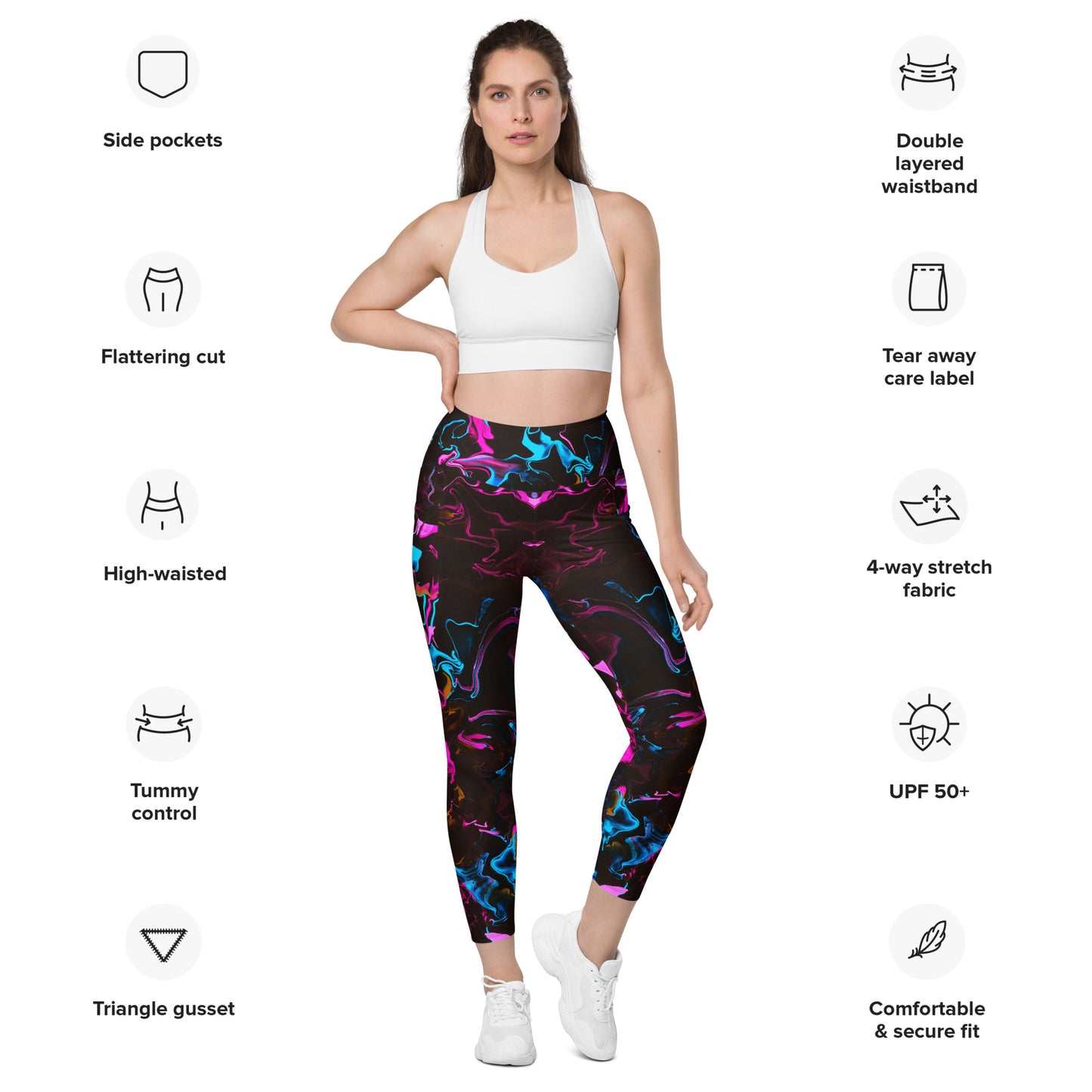 Neon Vapors 3 Leggings w/ Pockets