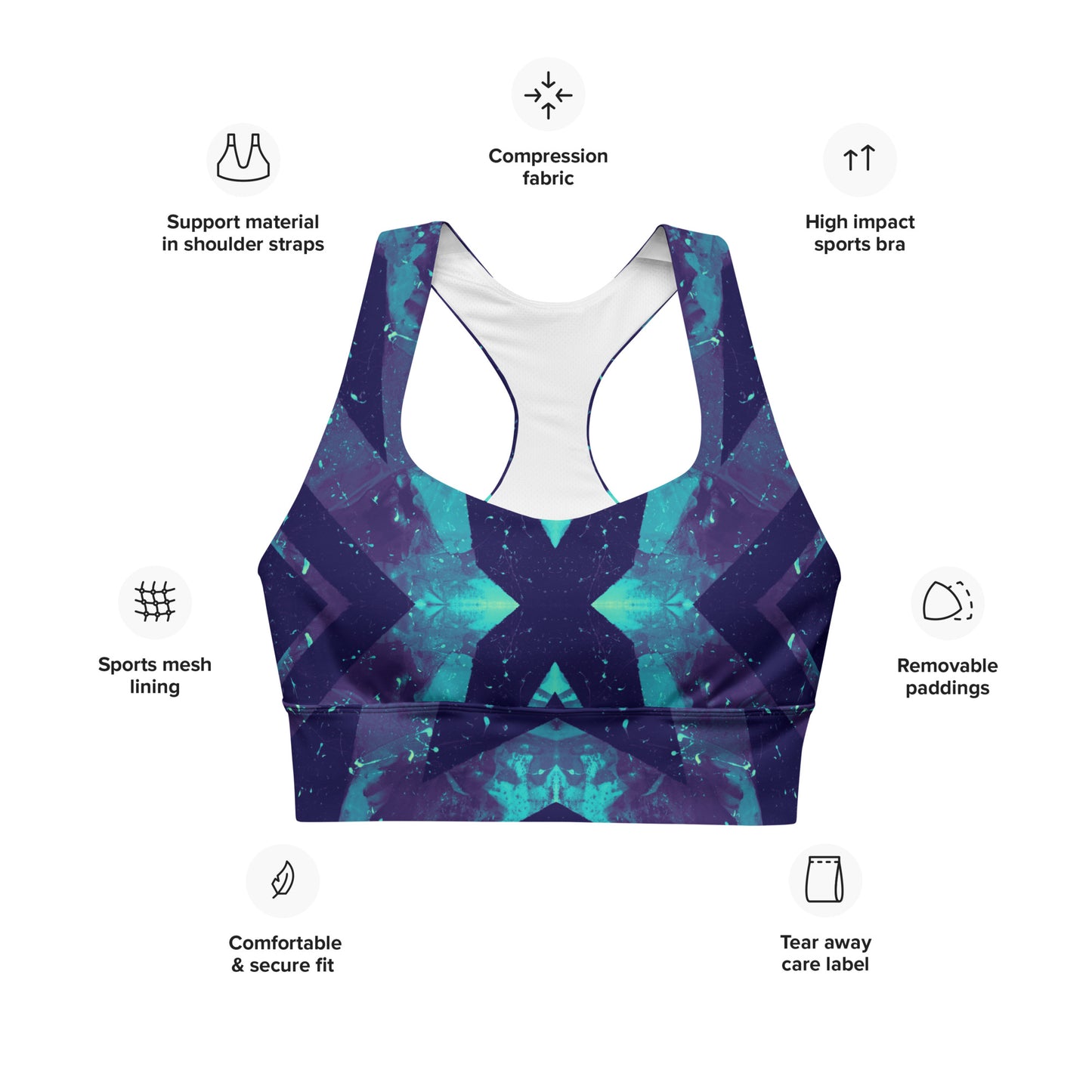 Neon Fracture 3 Longline Sports Bra