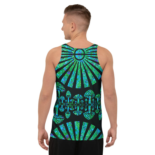 Sunshine & Shrooms (Green) Unisex Tank Top