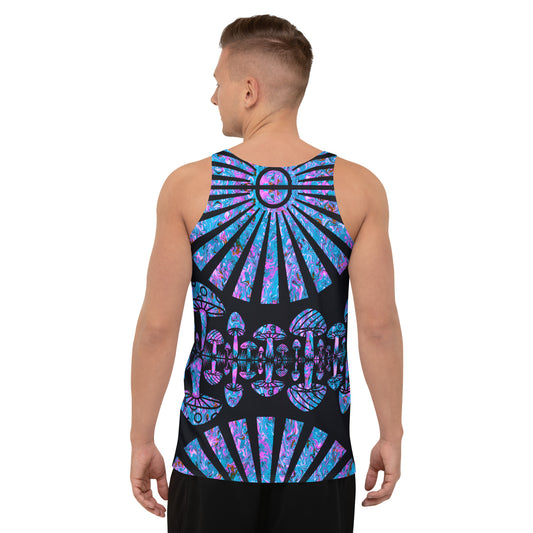 Sunshine & Shrooms (Blue) Unisex Tank Top