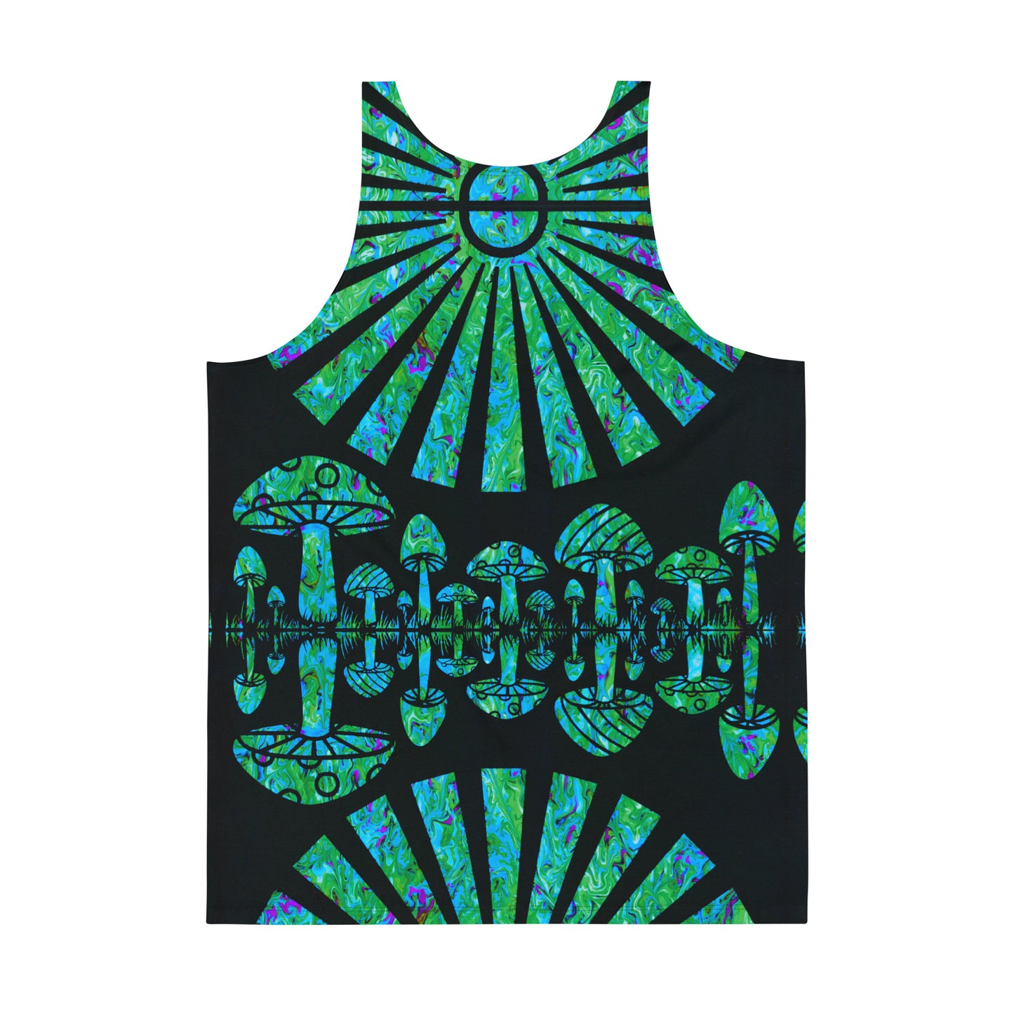 Sunshine & Shrooms (Green) Unisex Tank Top