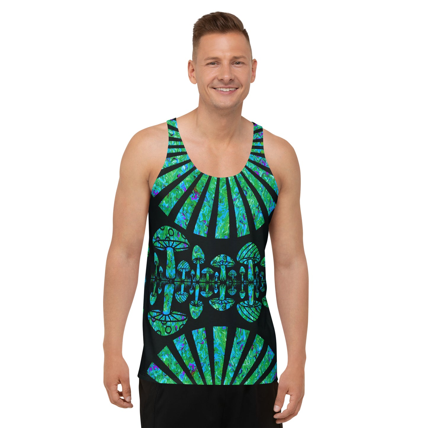 Sunshine & Shrooms (Green) Unisex Tank Top