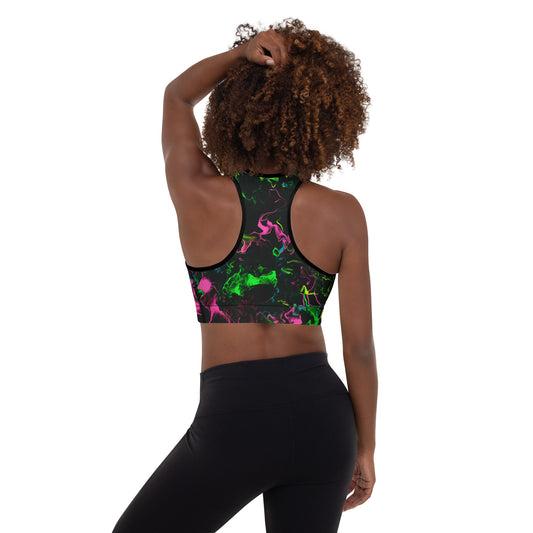 Neon Vapors Padded Sports Bra