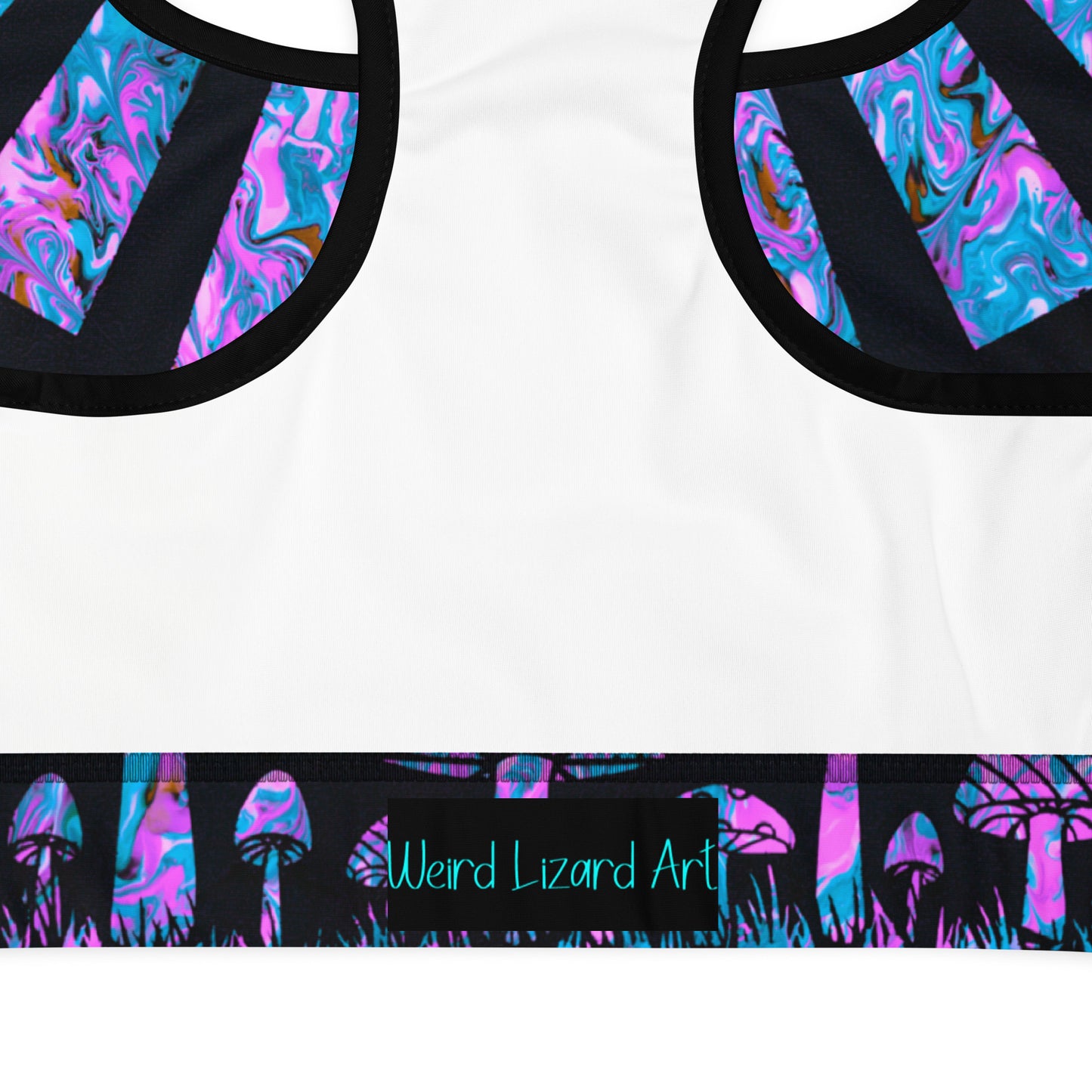 Sunshine & Shrooms (Blue) Padded Sports Bra