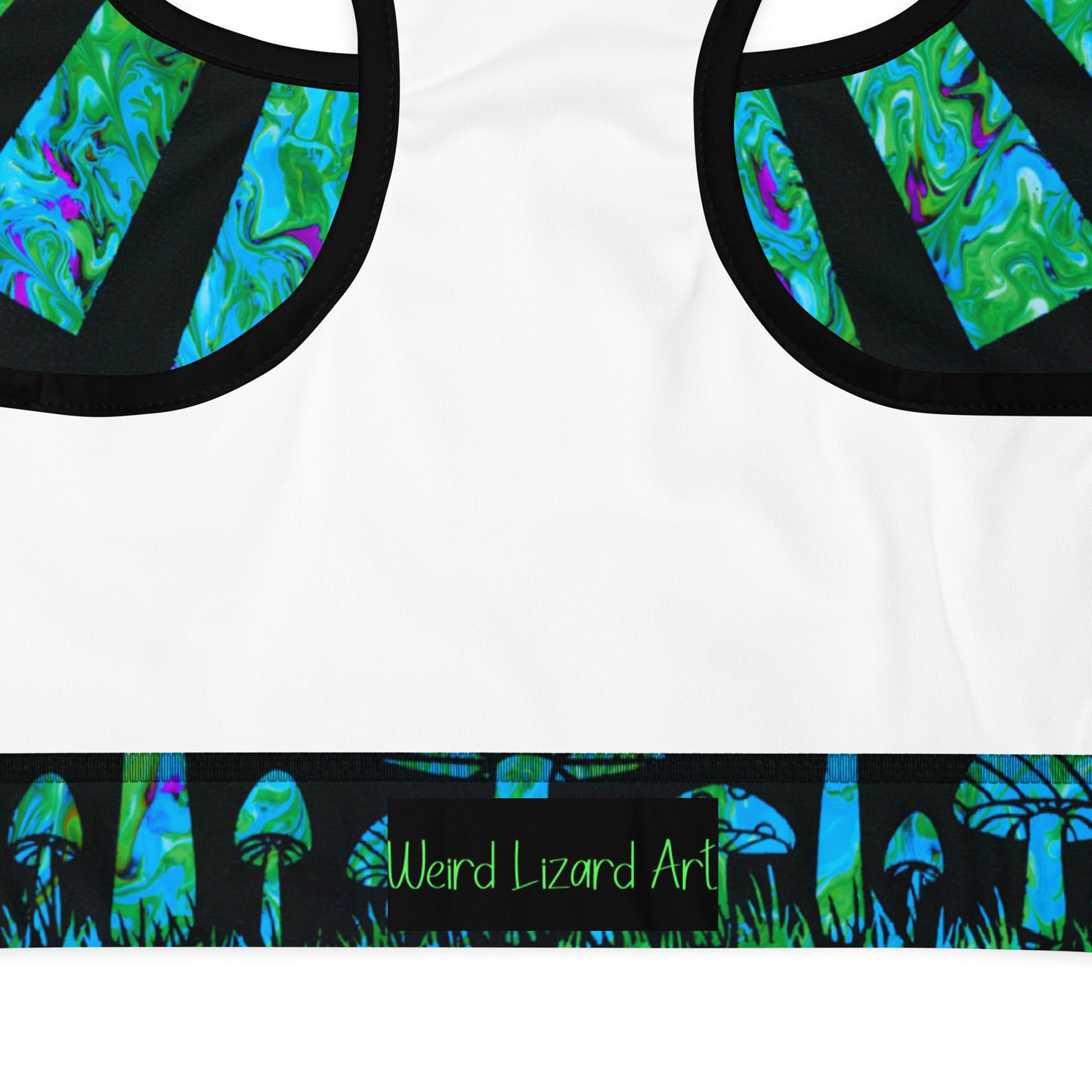 Sunshine & Shrooms (Green) Padded Sports Bra
