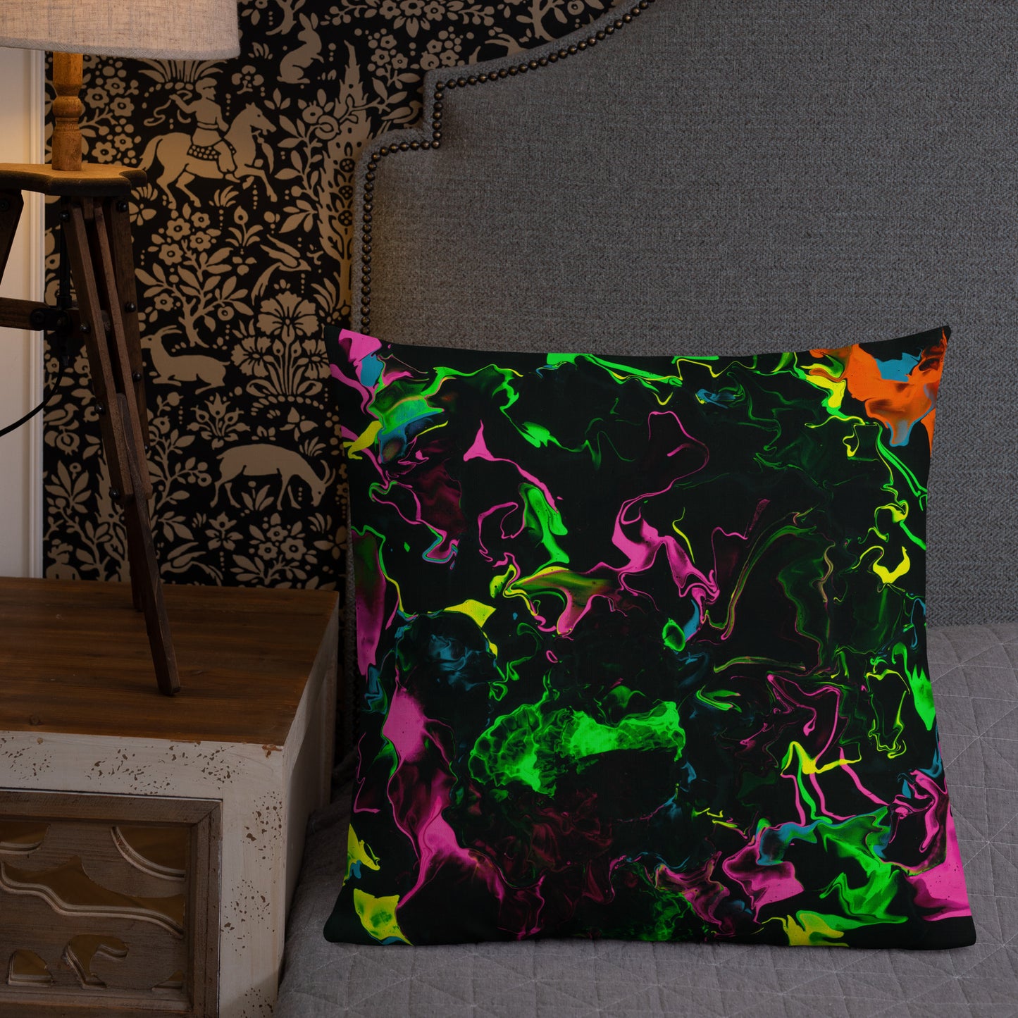Neon Vapors Premium Pillow