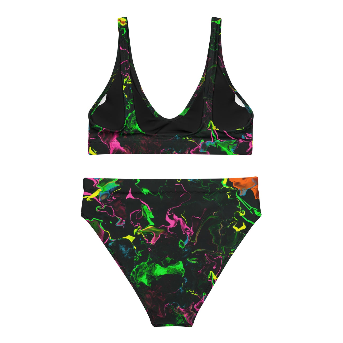 Neon Vapors Recycled High-Waisted Bikini