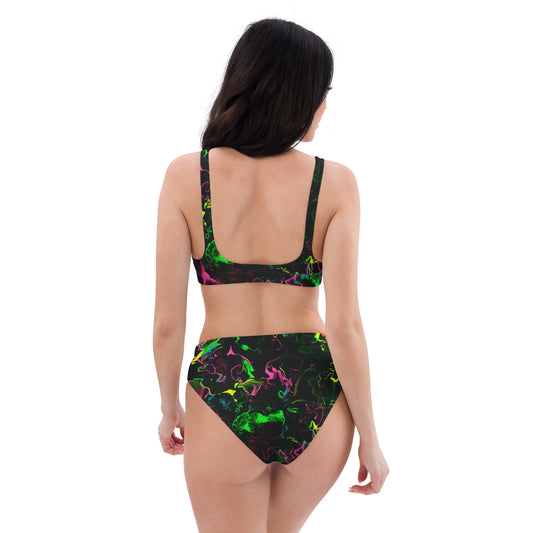 Neon Vapors Recycled High-Waisted Bikini