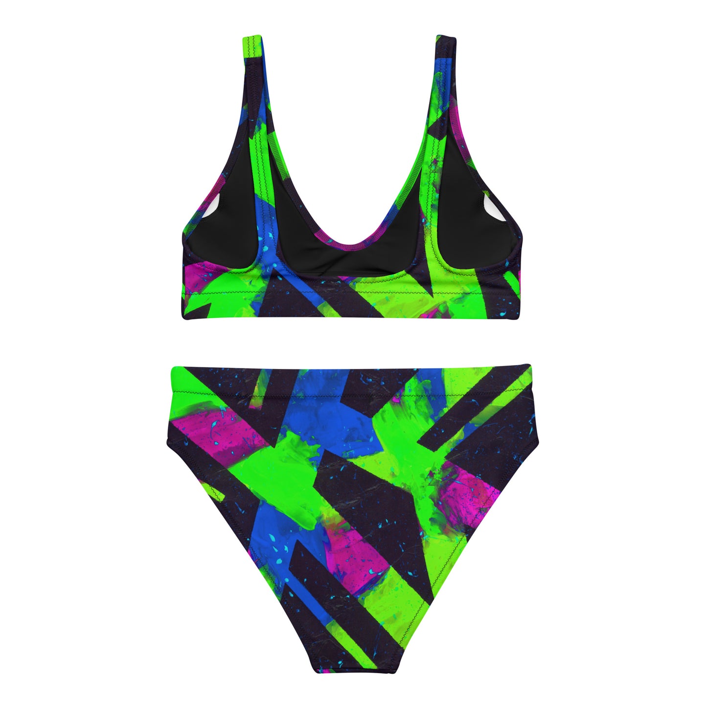 Neon Fracture 2 Recycled High-Waisted Bikini