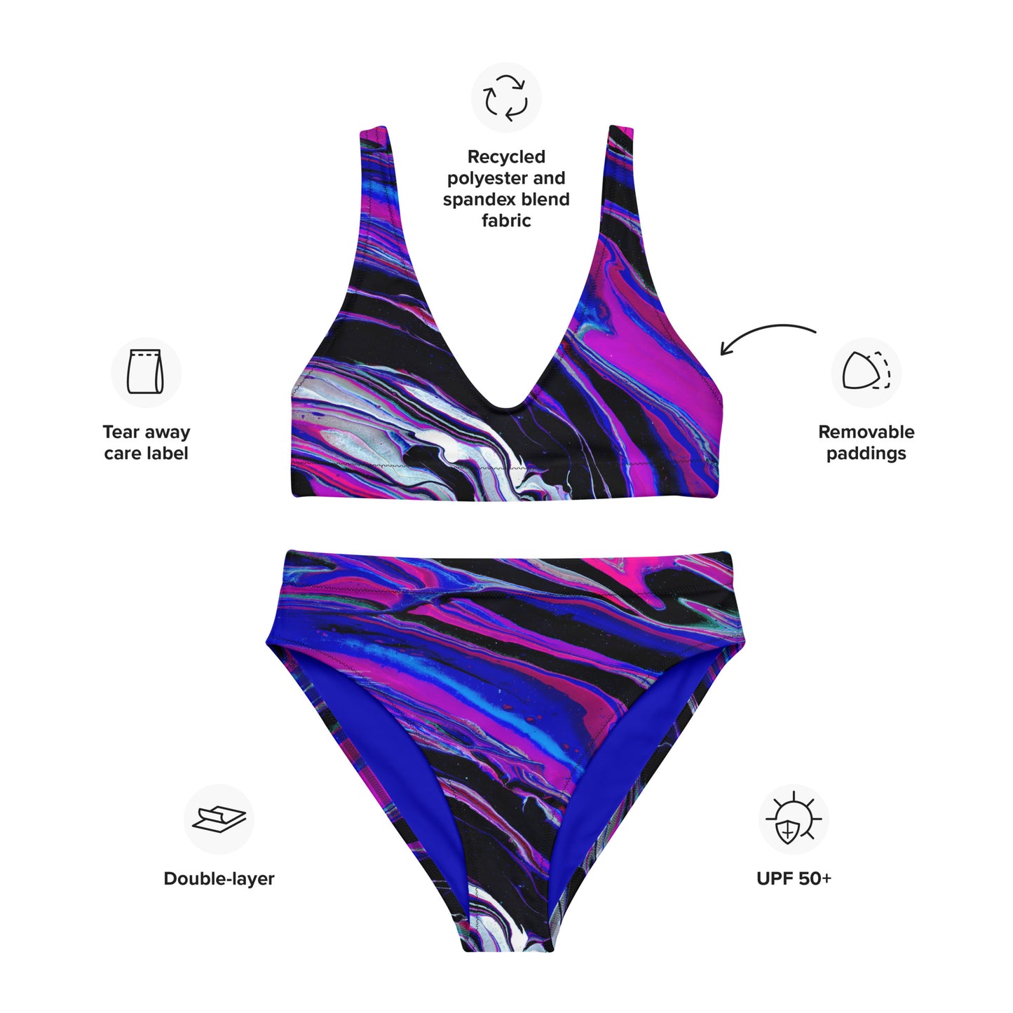 Melted Recycled High-Waisted Bikini