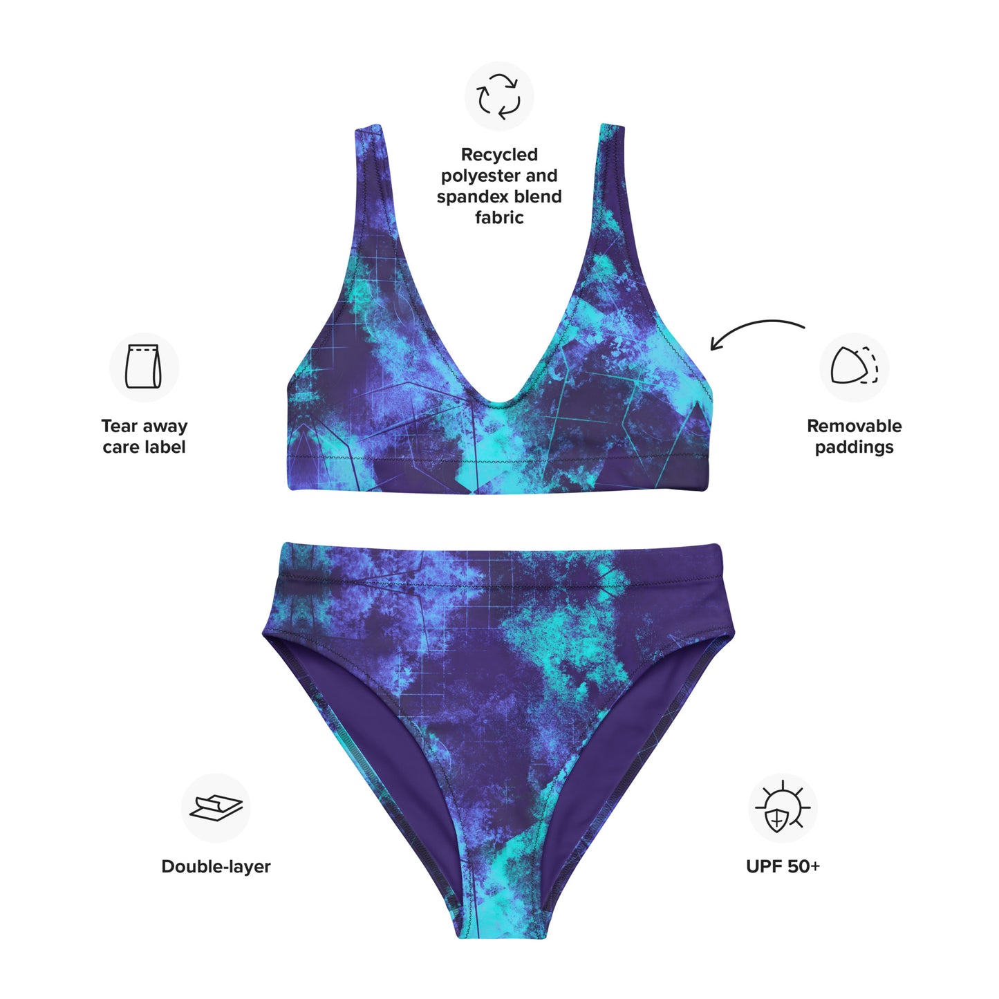 Dimensional Rift Recycled High-Waisted Bikini